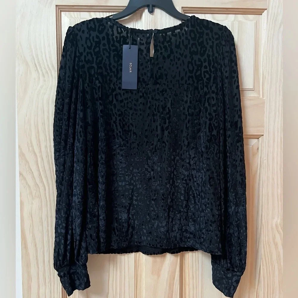 Black Animal Print Blouse